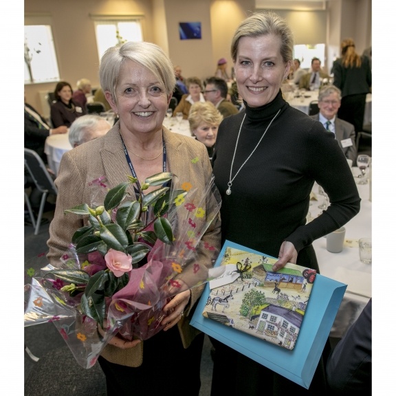 A St Bridget Nurseries Camellia is presented to HRH Sophie Countess of Wessex.